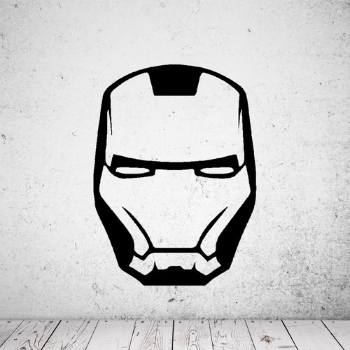 Wandtattoo iron man maske - iron,